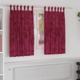 VidaXL Draperie cu perdele 2 pcs Roșu Vin 140 x 140 cm Catifea