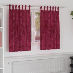 vidaXL Draperie cu perdele 2 pcs Roșu Vin 140 x 140 cm Catifea