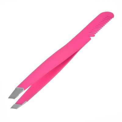 Pensetă Spr&amp;acirc;ncene, Fucsia, V&amp;acirc;rf Oblic, Pieptene, 9.6cm foto
