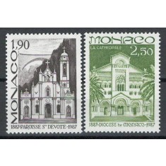 Monaco 1987 Mi 1802/03 MNH - Parohia Sf. Devot și Dioceza de Monaco