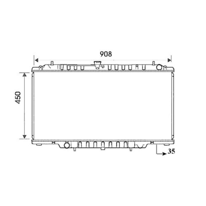 Radiator racire Nissan Patrol (Y61/Gy61), 10.1997-09.2000, Motorizare 2, 8 Td 96kw; 3, 0 Di 118kw Diesel, tip climatizare Cu/fara AC, cutie Manuala,