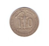 Moneda Africa de Vest franceza Togo 10 francs/franci 1957, stare buna, curata