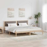 vidaXL Cadru de pat Gri taupe 200 x 200 cm Lemn de pin masiv 3394241