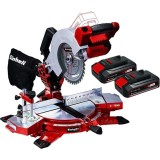 Einhell TE-MS 18/210 Li PXC + Twinpack CB - Fierastrau circular stationar 210x30 mm + Set 2 acumulatori Li-Ion 18 V 2.5 Ah