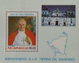BC372, Nicaragua 1983, colita Papa Ioan Paul al II-lea, Nestampilat