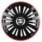 Set 4 Capace Roti pentru Seat, model Falcon Black Cu Rama Rosie, R16, SEAT