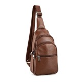 Cumpara ieftin Borseta Rucsac Crossbody din Piele Naturala, Maro deschis, 30x16x10 cm, Bareta Reglabila &ndash; Magrot 26052