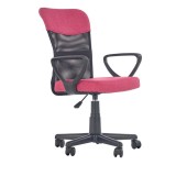 Scaun birou pentru copii cu plasa textila, HM Timmy, ergonomic, inaltime reglabila, structura polipropilena, Rotire 360 , 120 kg, roz