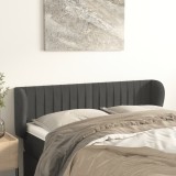 vidaXL Tăblie de pat cu aripioare gri &icirc;nchis 147x23x78/88 cm catifea