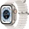 Curea smartwatch, THD, Oceanic Loop, pentru Apple Watch Ultra2 49 mm, Apple Watch 46 mm seria 10, marime universala, alba, catarama gri