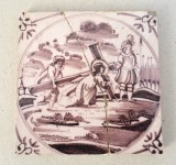 &quot;Drumul crucii&quot; placa ceramica de Delft sec 18