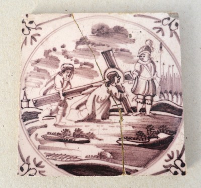 &amp;quot;Drumul crucii&amp;quot; placa ceramica de Delft sec 18 foto