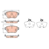 Set placute frana spate TRW, Mercedes CLS (C257), 2017-, Clasa E (W213, S213), 2016-, Clasa E Convertibil (A238/C238), 2017-, spate; puntea spate