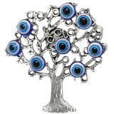 Magnet frigider copacei decorativi cu Ochiu Norocos Albastru , popular ca Ochiul Horus, simbol de protectie, 5 cm argintiu