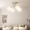 Plafonieră cu abajururi cu plasă s&acirc;rmă pentru 4 becuri LED G9