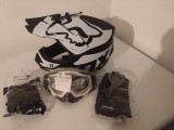 Casca moto/enduro/atv +Ochelari+Manusi+Cagula