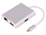 Adaptor USB 3.0/3.1 Nichelat 200mm Alb Argintiu, QOLTEC