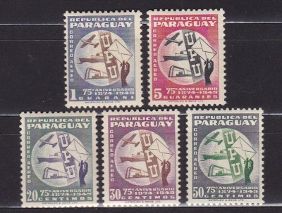 PARAGUAY 1949 A 75-a ANIVERSARE U.P.U. SERIE SARNIERA foto