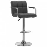 vidaXL Scaun de bar, gri &icirc;nchis, material textil