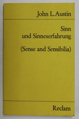 Sinn und Sinneserfahrung = (Sense and sensibilia) / John L. Austin foto