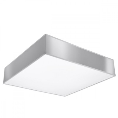 Lustră De Tavan Horus Gri Pvc 3 Becuri Pătrate Minimalistă De Interior foto