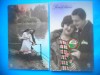 HOPCT 1693 CUPLU-ROMANTICA-FRANTA--LOT 2 CARTI POSTALE VECHI-CIRCULATE, Circulata, Printata