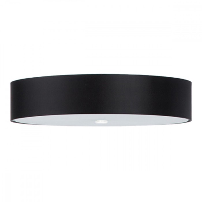 Lustră De Tavan Skala Negru Țesătură/Sticlă/Oțel 5 Becuri Rolă Minimalistă De Interior