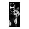 Husa compatibila cu Huawei Nova Y70 model Curious cat, Silicon, TPU, Viceversa, Transparent, Carcasa