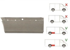 Segment reparatie aripa spate Mercedes Sprinter 2006-, VW Crafter 2005- L=4300, 4700 Partea Dreapta, Spate, model : lung si foarte lung , lungime 106