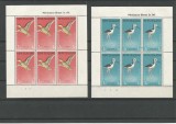 Noua Zeelanda 1959, fauna, pasari, blocuri de 6, Mi. 386/387 MNH, Nestampilat