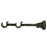 Consola galerie, dubla, deschisa, metal, 19 / 20 mm, auriu antic, 2 buc / set