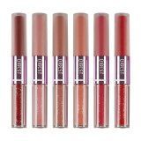 Set 6 Rujuri Lichide 2 in 1 Qibest Double Touch Matte Liquid Lipstick &amp; Glitter Lip Gloss