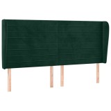 Cumpara ieftin Tablie pat cu aripioare verde inchis 163x23x118/128 cm catifea