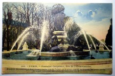 P.014 CARTE POSTALA FRANTA PARIS FONTAINE CARPEAUX OBSERVATOR