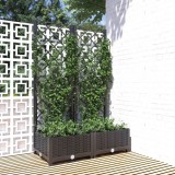 VidaXL Jardinieră de grădină cu spalier negru, 80x40x121,5 cm, PP