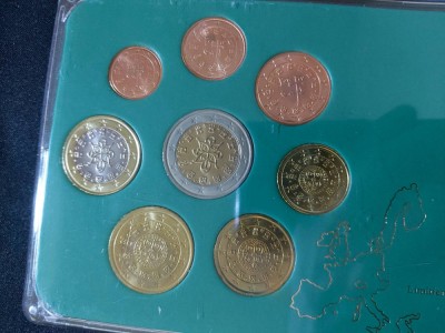 Euro set - Portugalia 2002-2004 + 2 &amp;frac12; escudos 1982, 9 monede foto