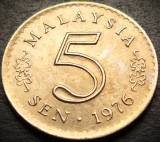 Cumpara ieftin Moneda exotica 5 SEN - MALAEZIA, anul 1976 * cod 3852 = excelenta, Asia