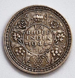 Moneda argint INDIA BRITANICA 1/4 rupee 1944 _ km # 547, Asia