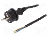 Cablu alimentare AC, 1.5m, 3 fire, culoare negru, cabluri, CEE 7/7 (E/F) mufa, SCHUKO mufa, PLASTROL - W-98370