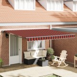 vidaXL Marchiză retractabilă automată cu LED portocalie și maro 350x250 cm