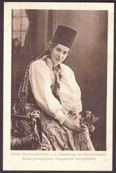 2912 - SIBIU, Ethnic woman, Romania - old postcard - unused - 1916