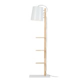 Lampadar Cambridge, metal/lemn, alb/natur, 38 x 25,5 x 168 cm