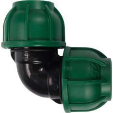 FLO Conector pentru tevi PP, 90 grade, dimensiune 25 x 25 mm, presiune 10 BAR