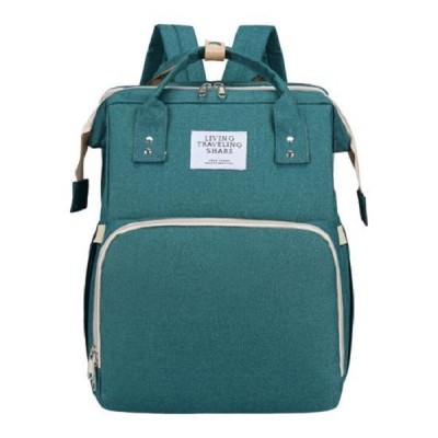 Rucsac Multifunctional pentru Mamici, Cyrax, cu Patut Pliabil si Baza de Schimbat, Rezistent la Apa, Capacitate Mare, Usor, Compartimente Multiple, Bu foto