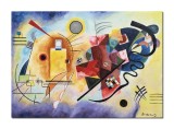 Cumpara ieftin Tablou celebru pictat manual, Yellow, Red, Blue, 70x50cm ulei pe panza, reproducere Wassily Kandinsky