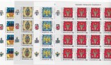 INSEMNE HERALDICE ROMANESTI,SET MINICOLI DE 16 TIMBRE,2008,Lp.1816,MNH,ROMANIA., Istorie, Nestampilat