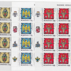 INSEMNE HERALDICE ROMANESTI,SET MINICOLI DE 16 TIMBRE,2008,Lp.1816,MNH,ROMANIA.