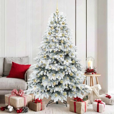 vidaXL Brad de Crăciun artificial cu 300 LED Verde 180 cm PE și PVC 3397618 foto