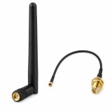 Cumpara ieftin Antena WiFi 2.4GHz 5dBi cu mufa RP-SMA mama si cablu adaptor IPX la RP-SMA tata