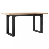 Cumpara ieftin Masa de cafea, cadru O, 100x50x45,5 cm, lemn masiv pin si Otel